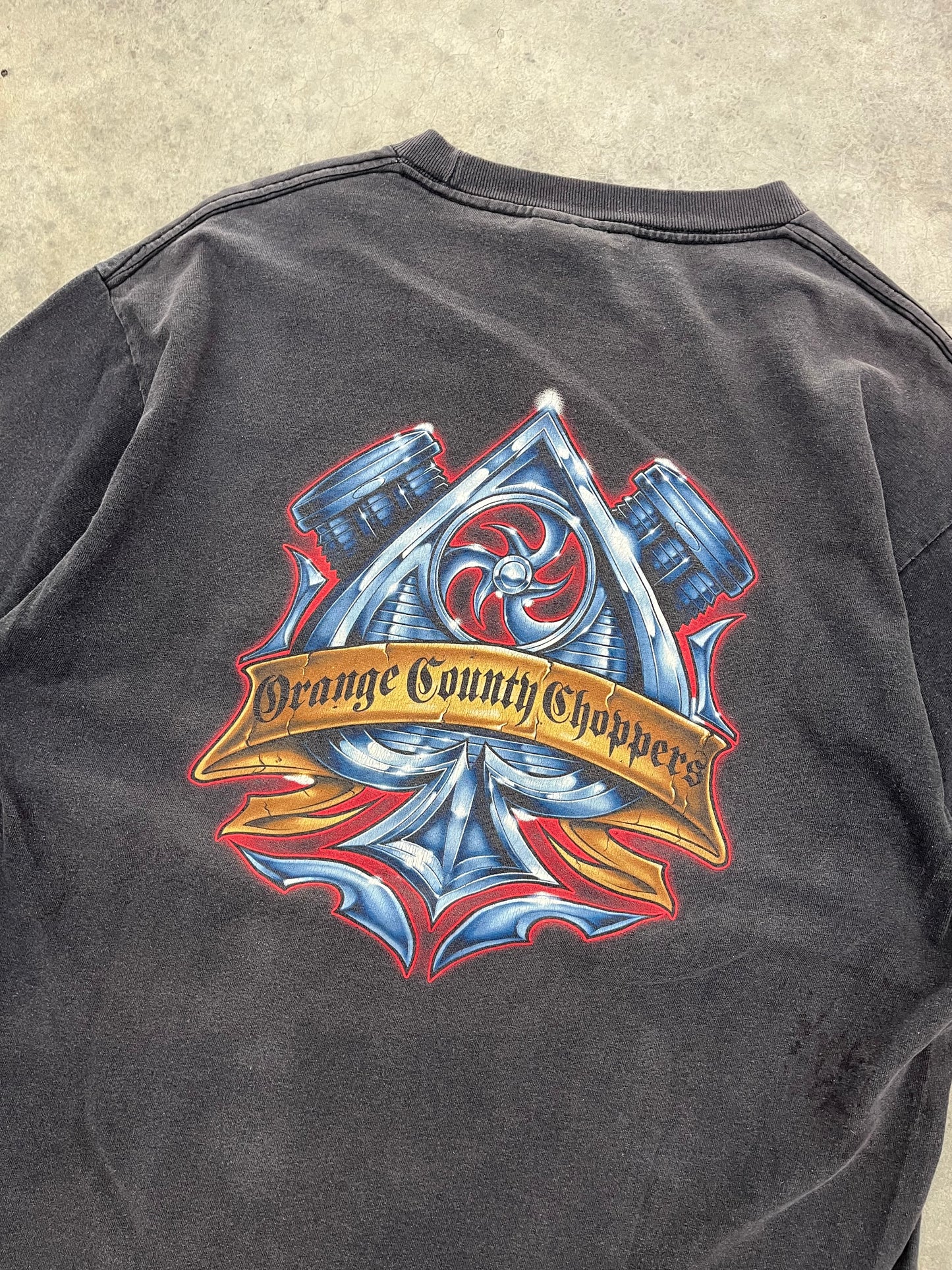 faded orange county choppers tee - L