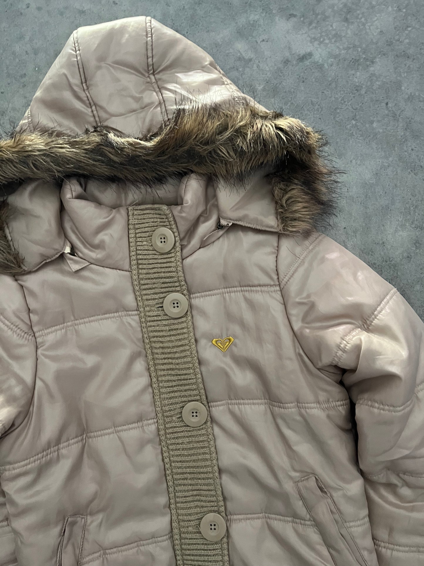 roxy fur puffer jacket - M