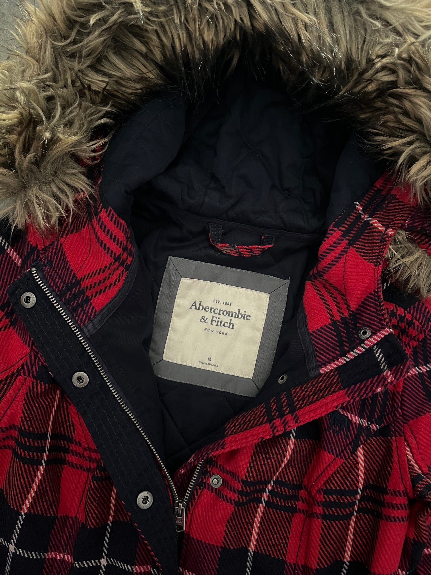 abercrombie and fitch fur hoodie - M