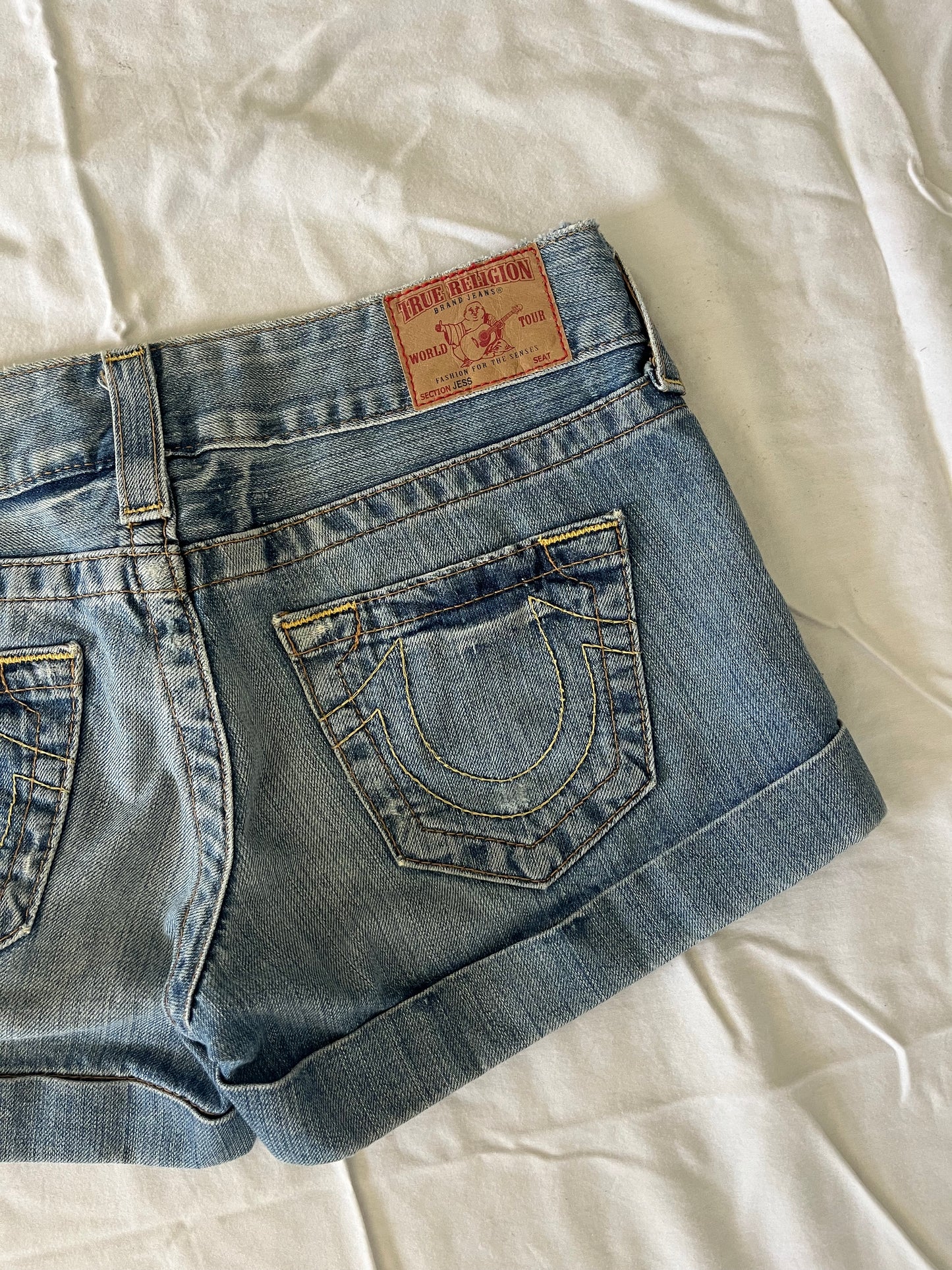 true religion denim shorts - 30