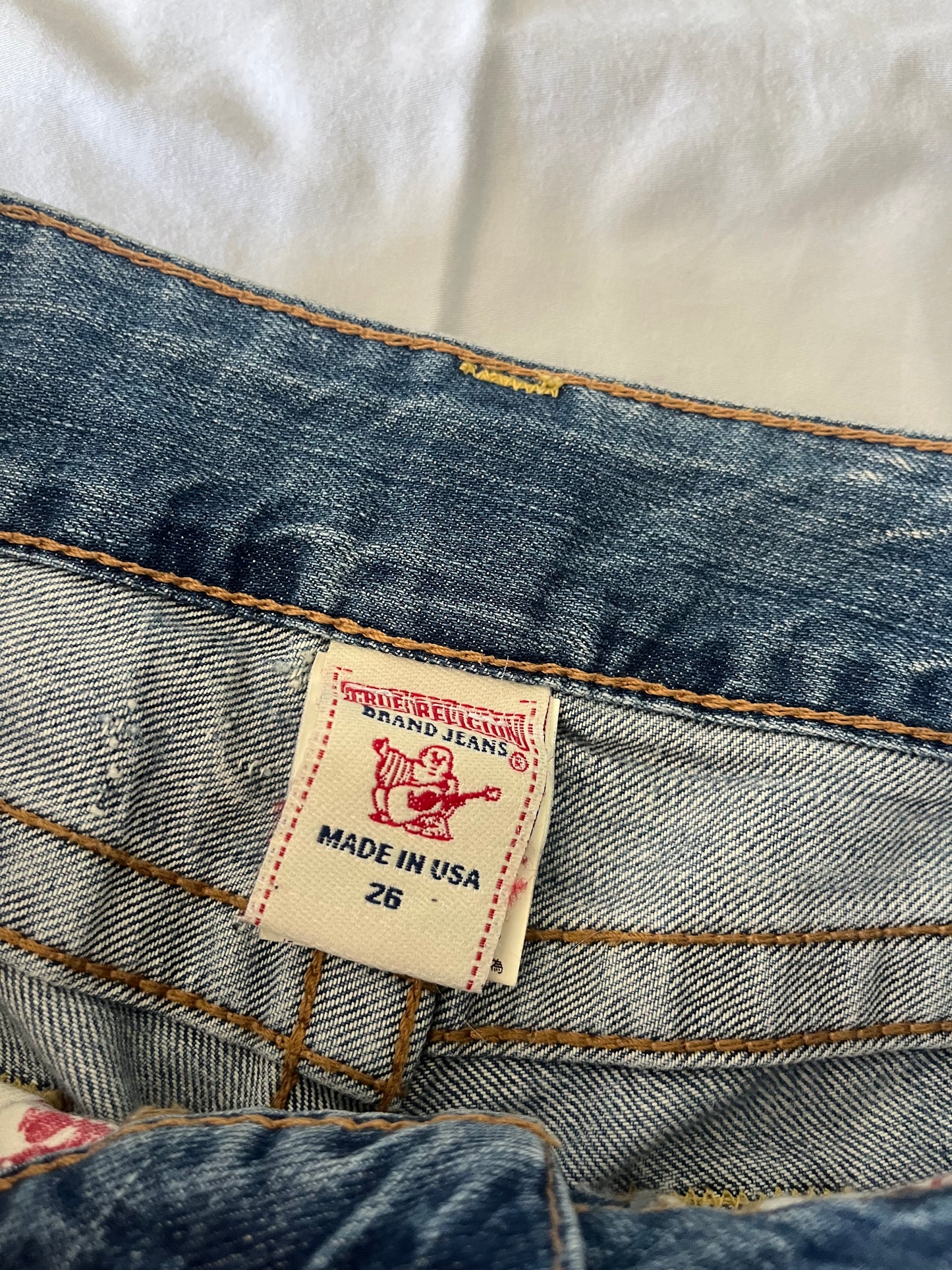 true religion denim shorts - 30