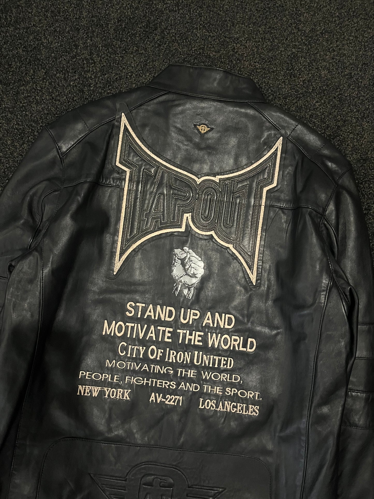 tapout leather jacket - L
