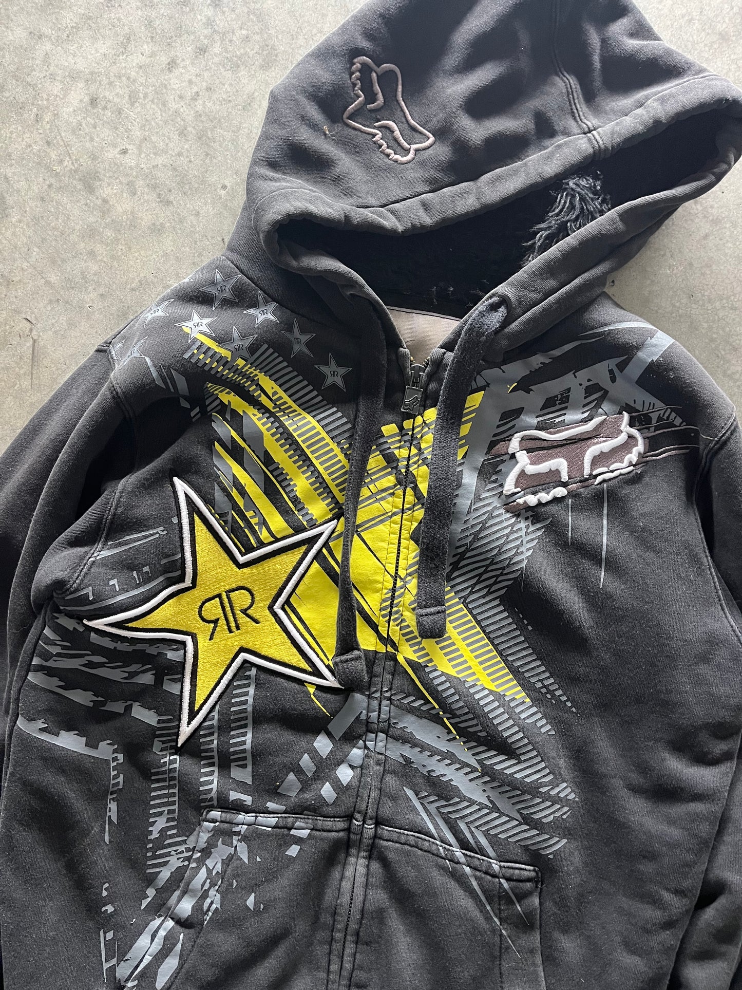 rockstar x fox hoodie - S