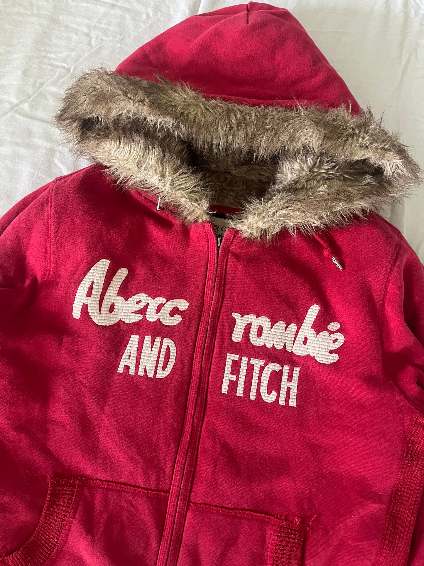 vintage abercrombie and fitch fur hoodie - M