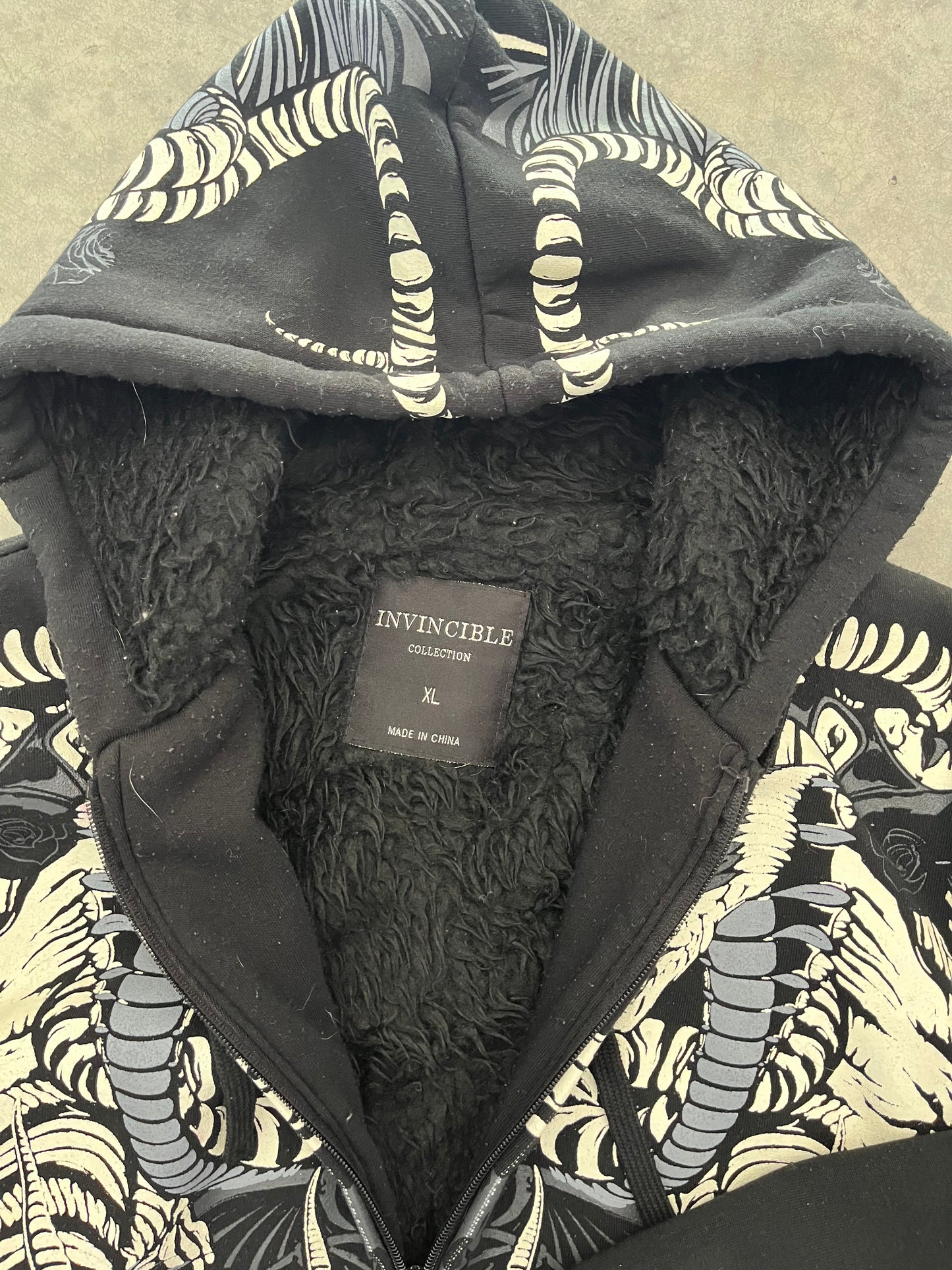 insane printed zipup hoodie - XL