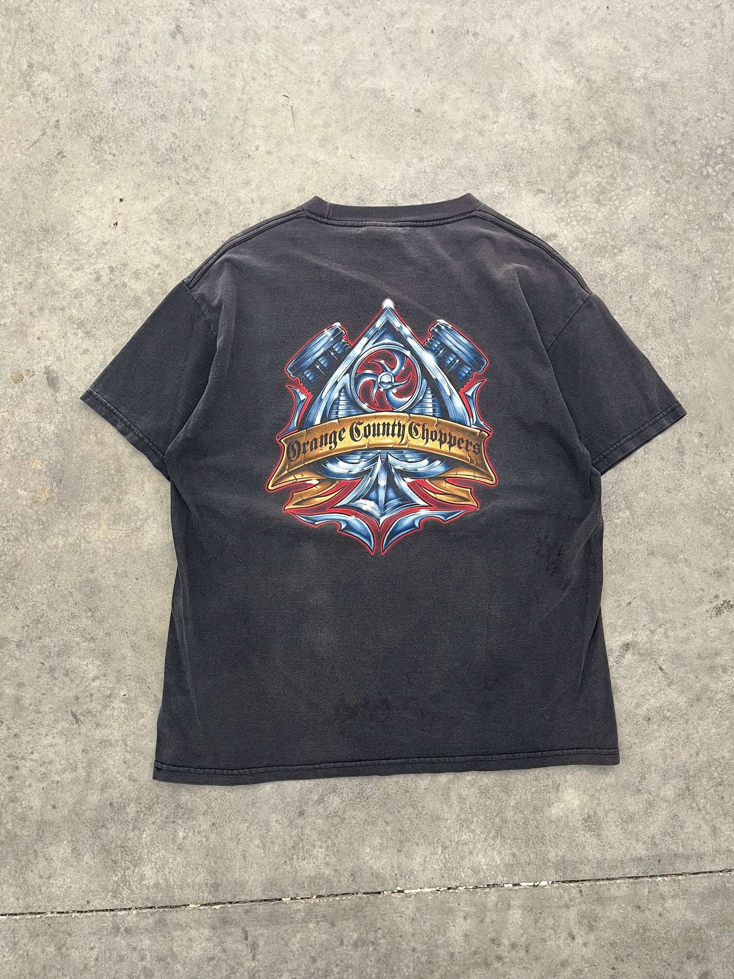 faded orange county choppers tee - L
