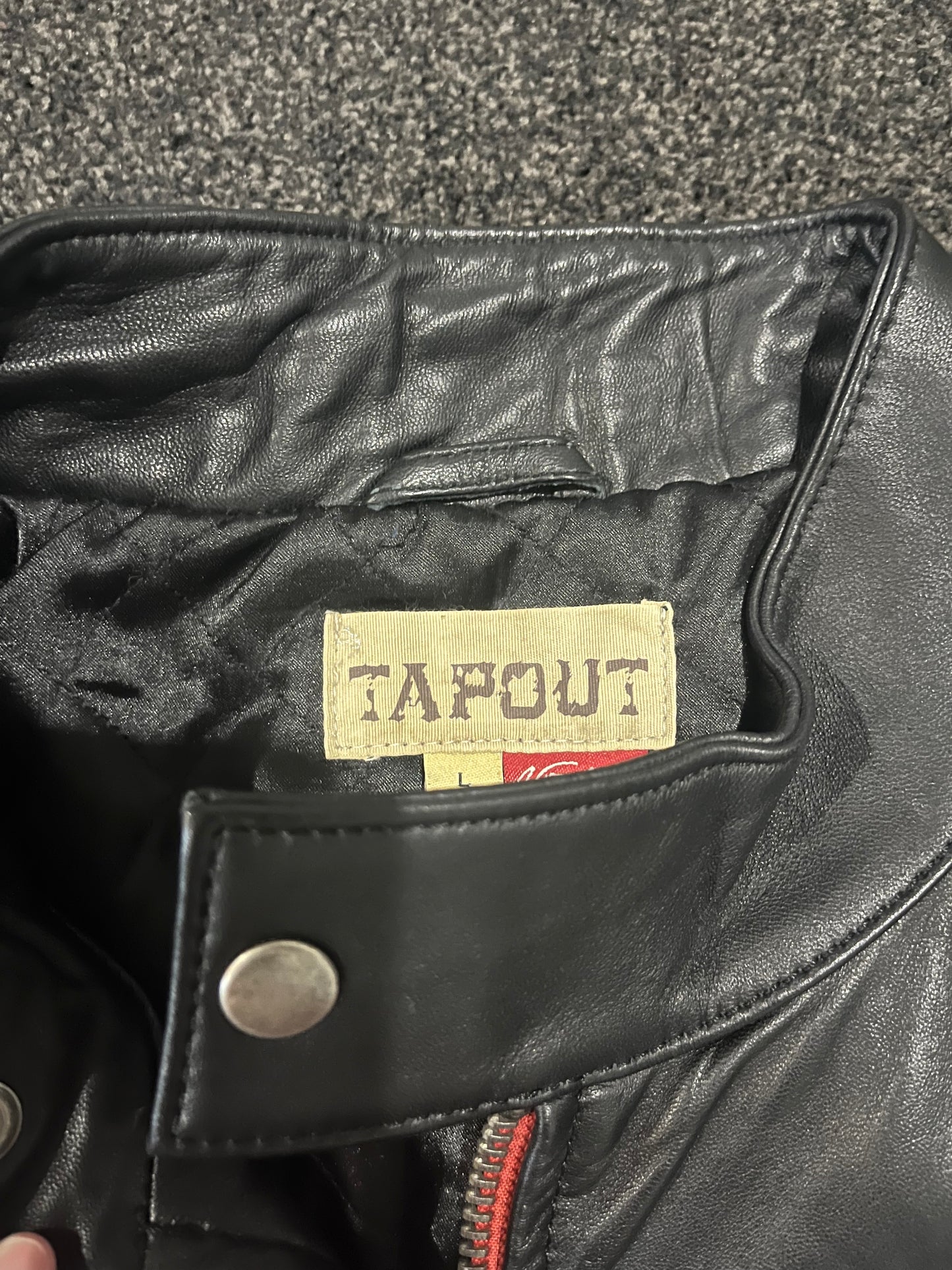 tapout leather jacket - L