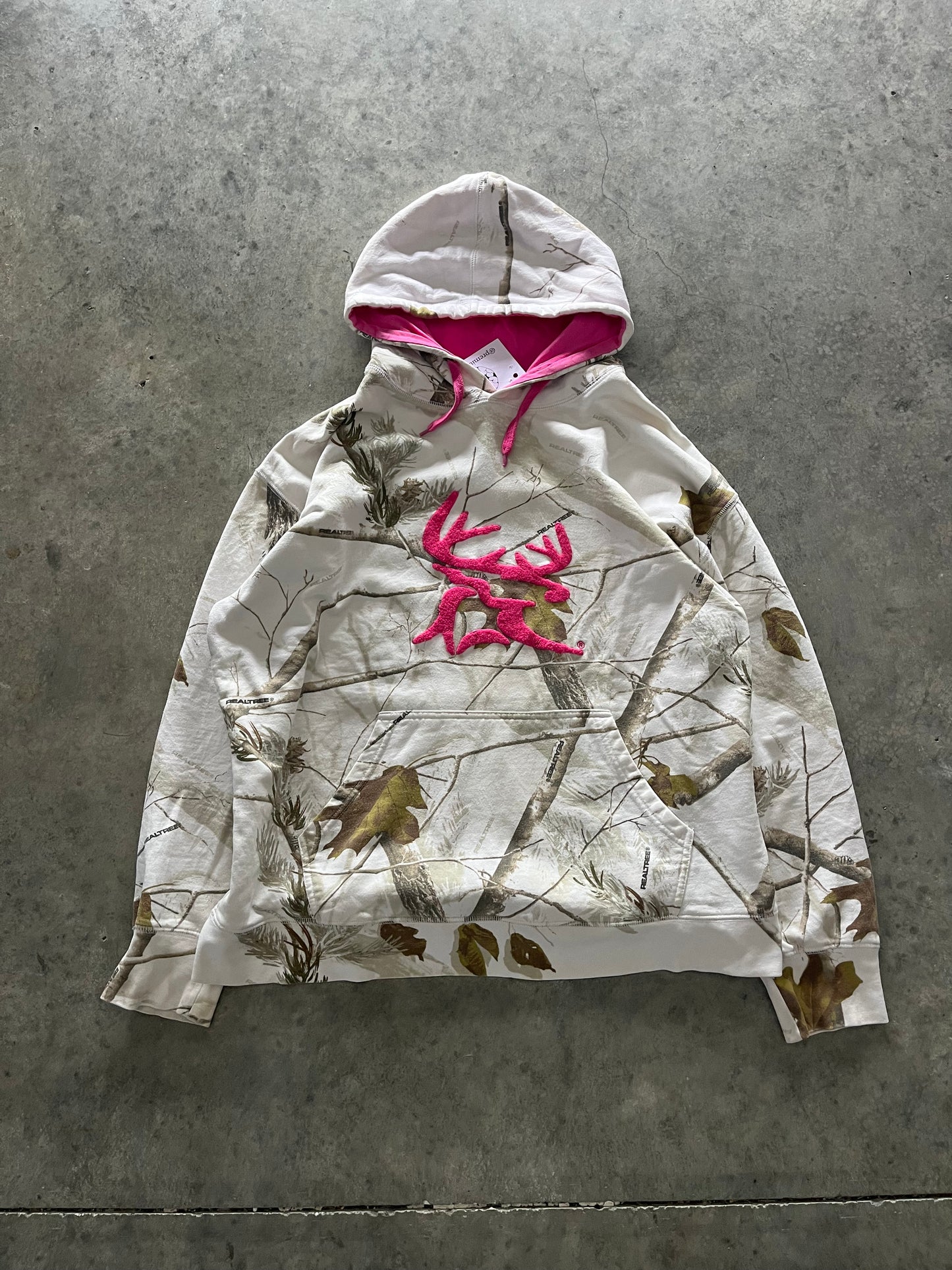 White real tree hoodie - XL wmns