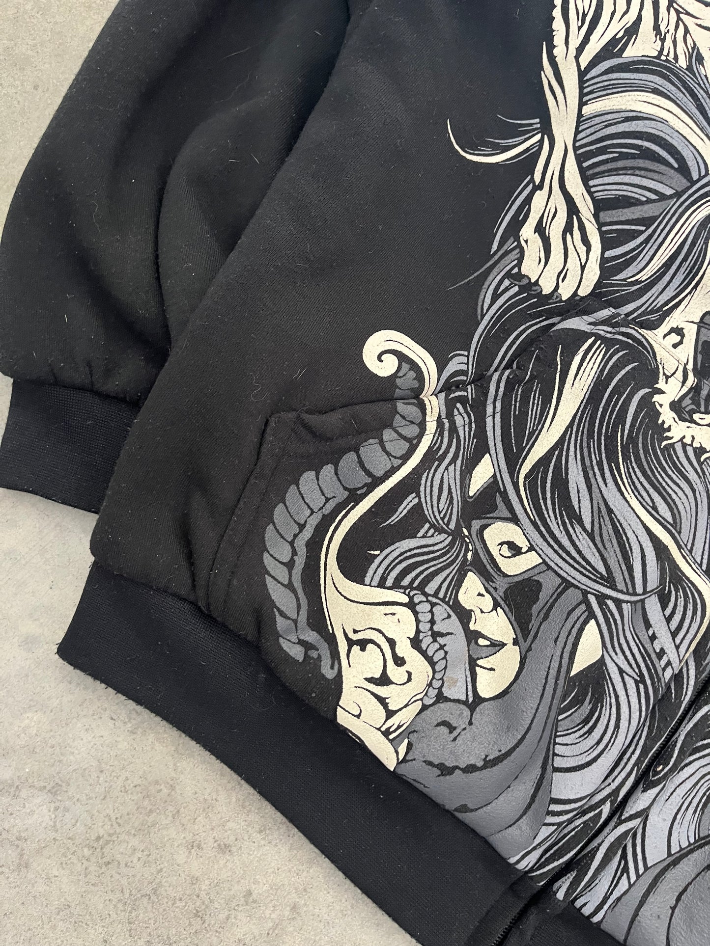 insane printed zipup hoodie - XL