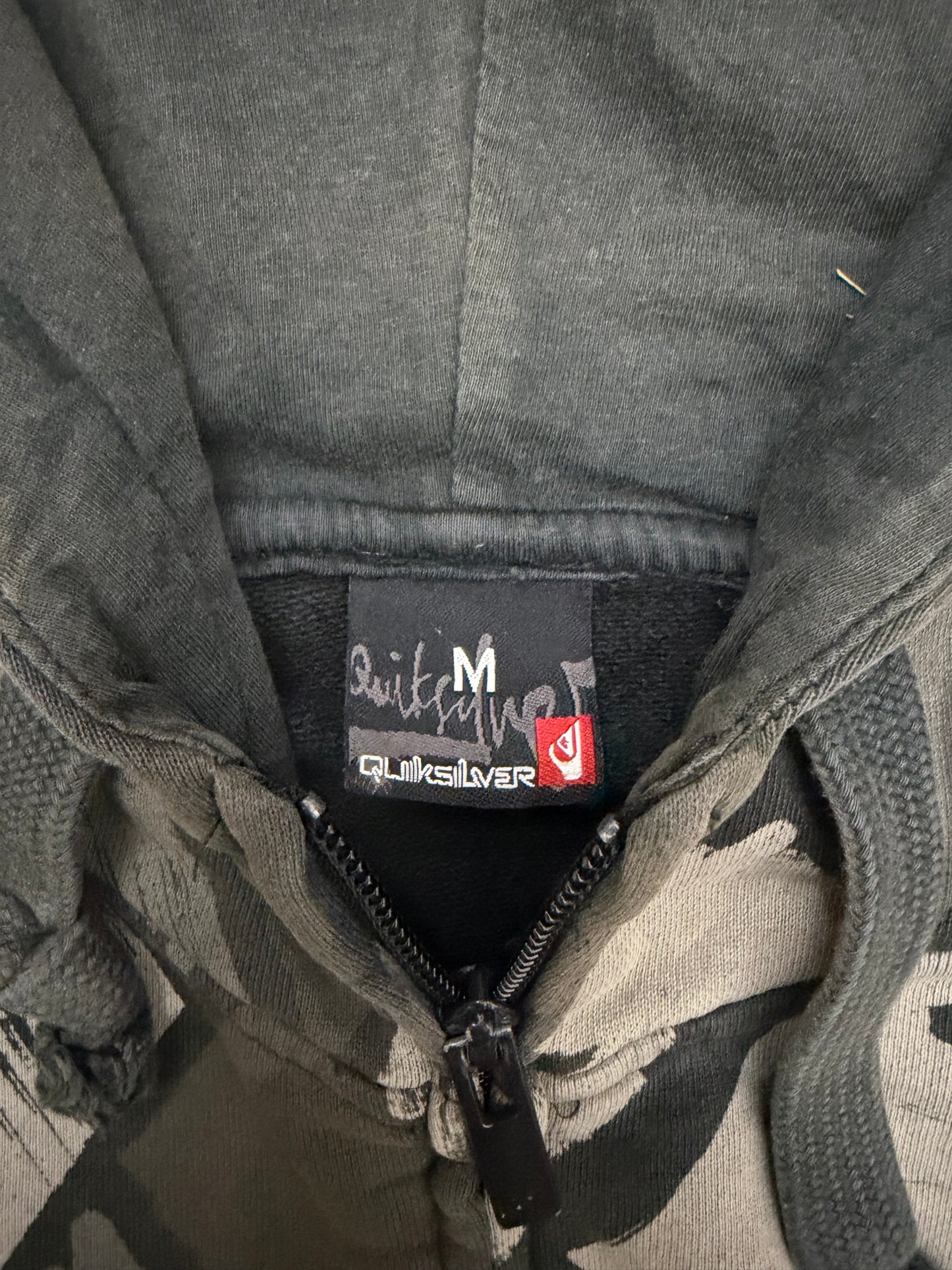 quiksilver faded zip up hoodie - M