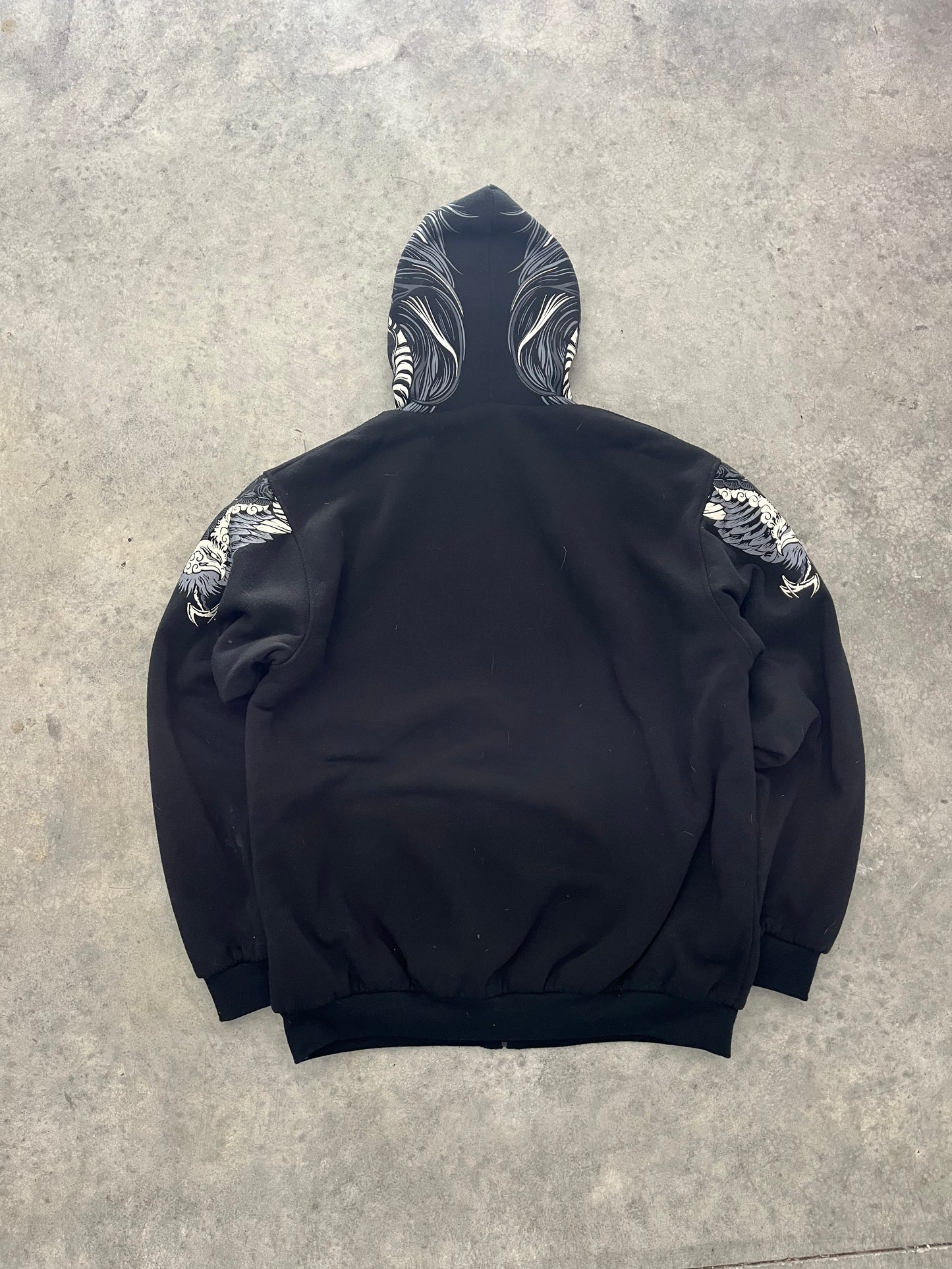 insane printed zipup hoodie - XL