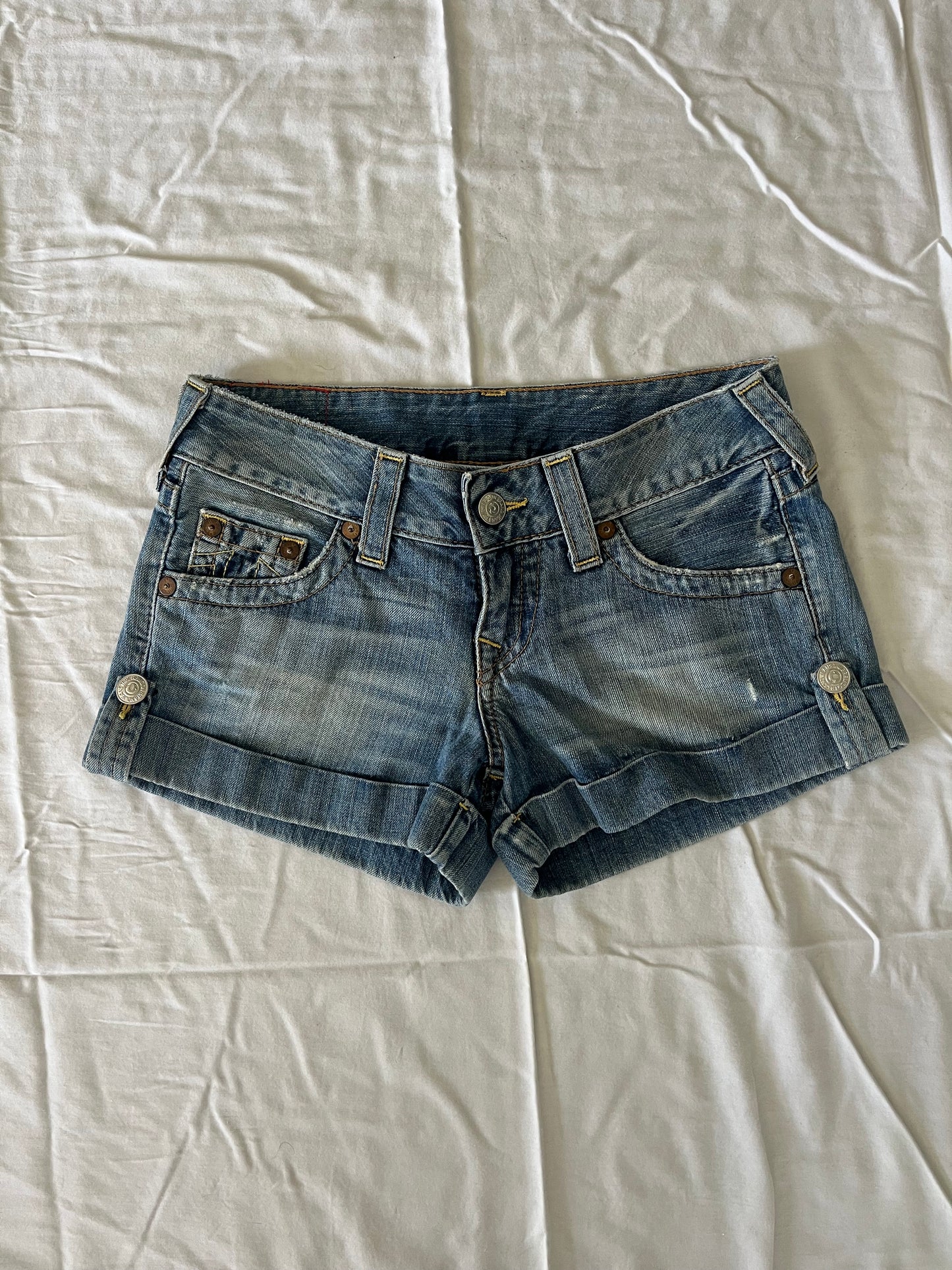 true religion denim shorts - 30