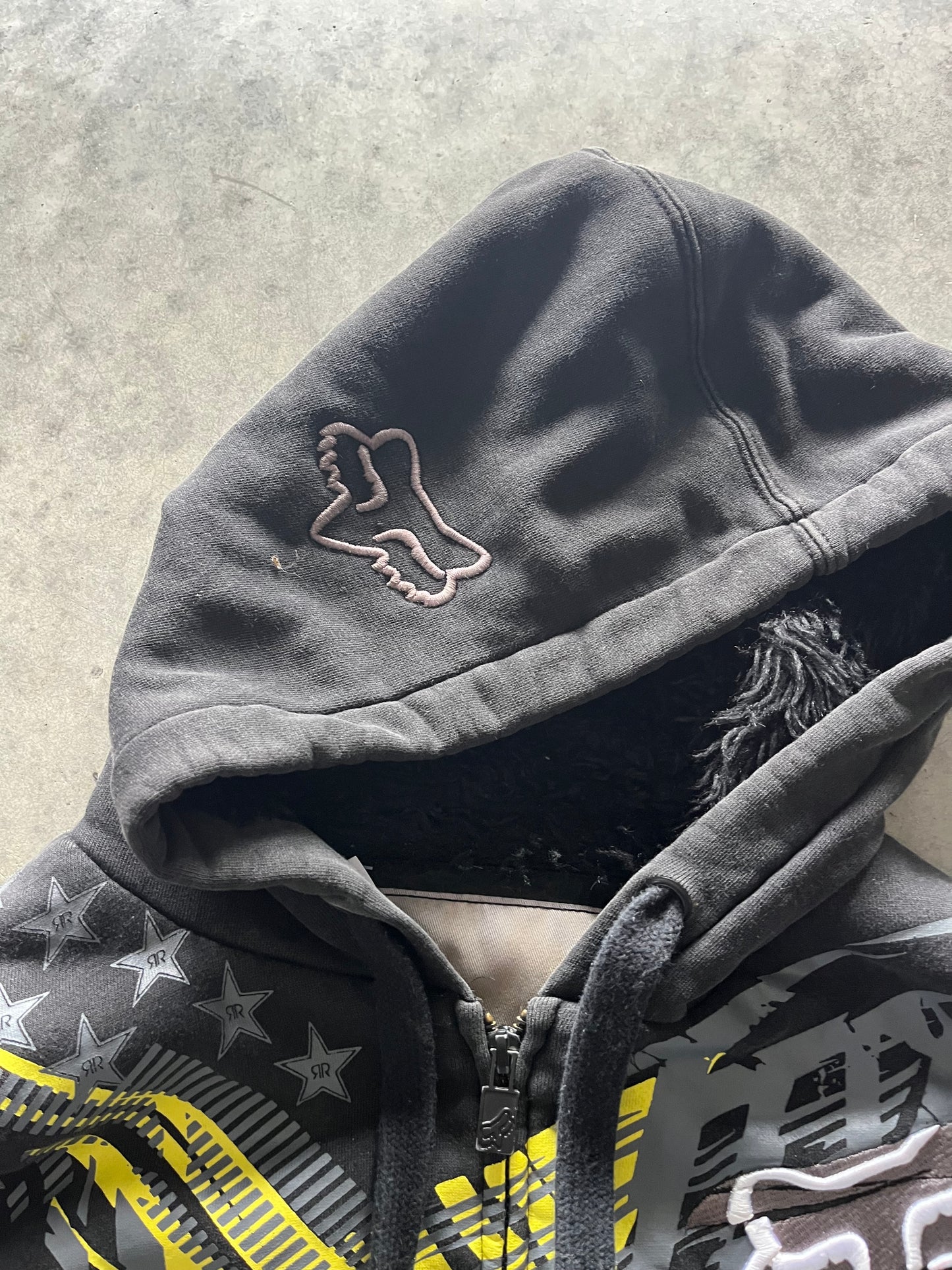 rockstar x fox hoodie - S