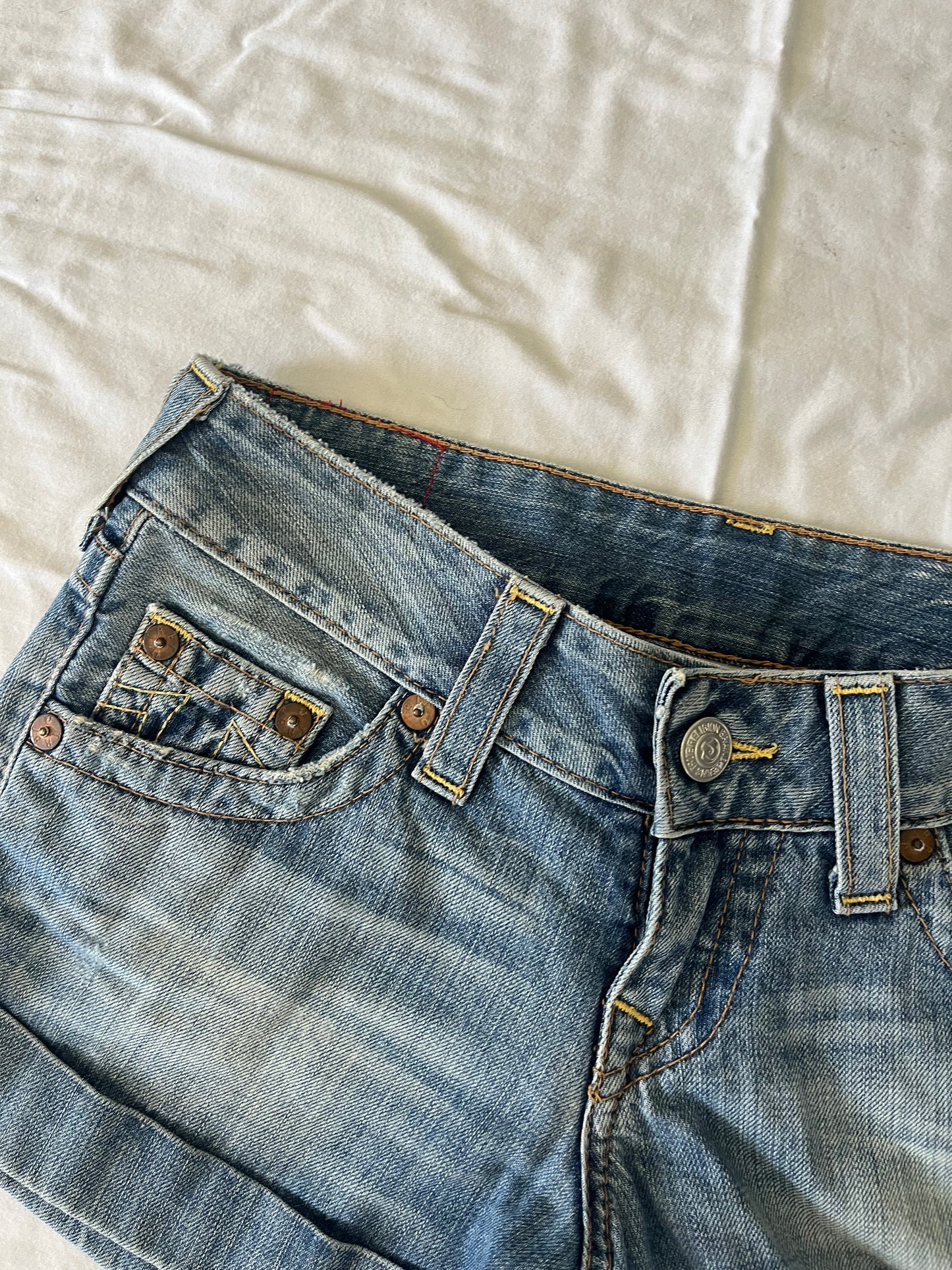 true religion denim shorts - 30