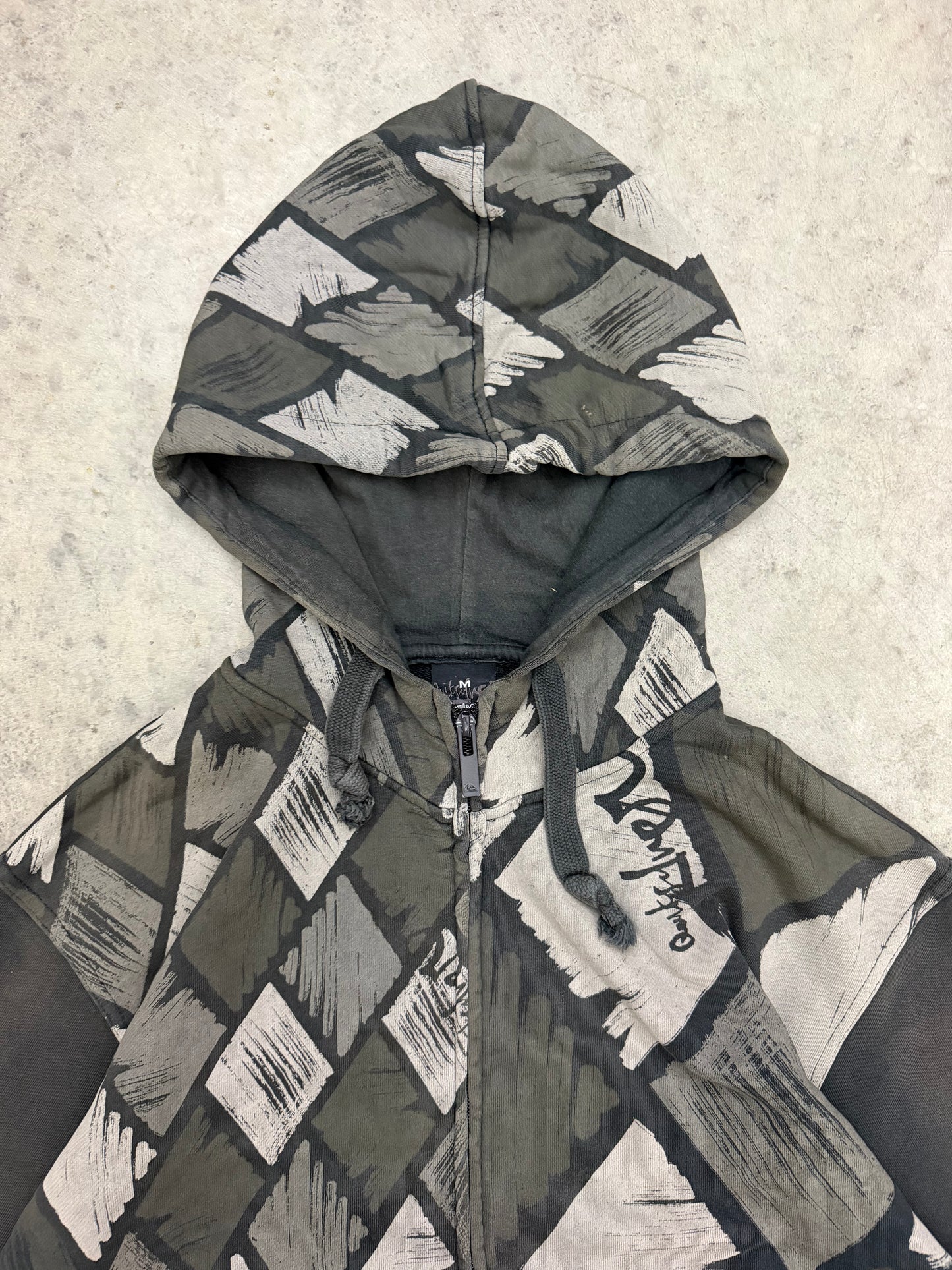 quiksilver faded zip up hoodie - M