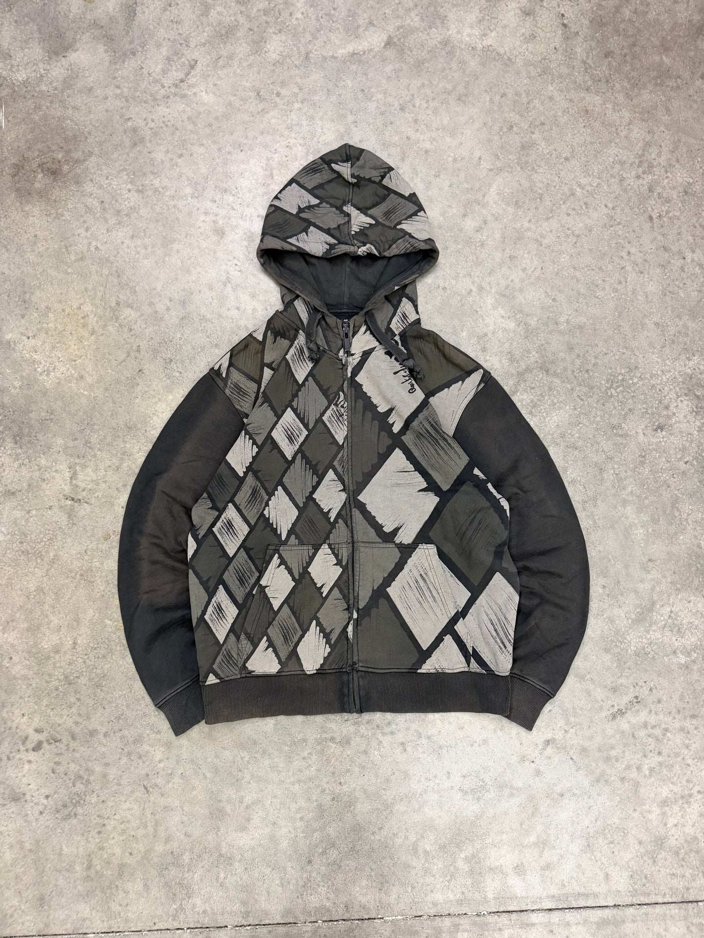 quiksilver faded zip up hoodie - M