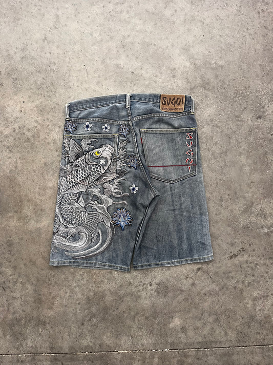TUFF embroidered jorts - 34