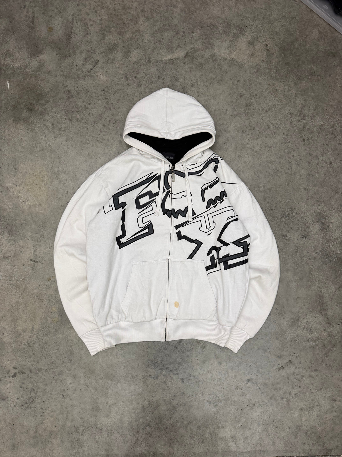 fox zip up hoodie - XL