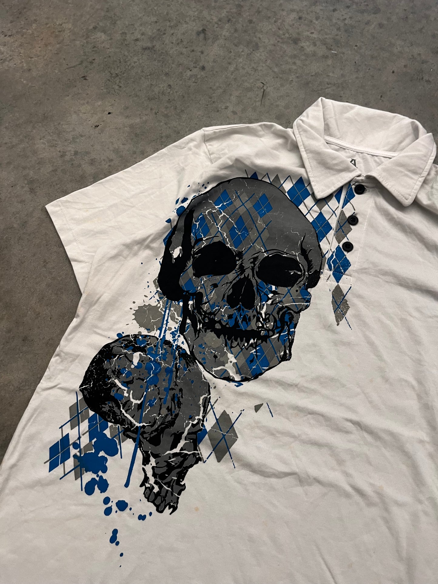 Y2K skull polo - XL
