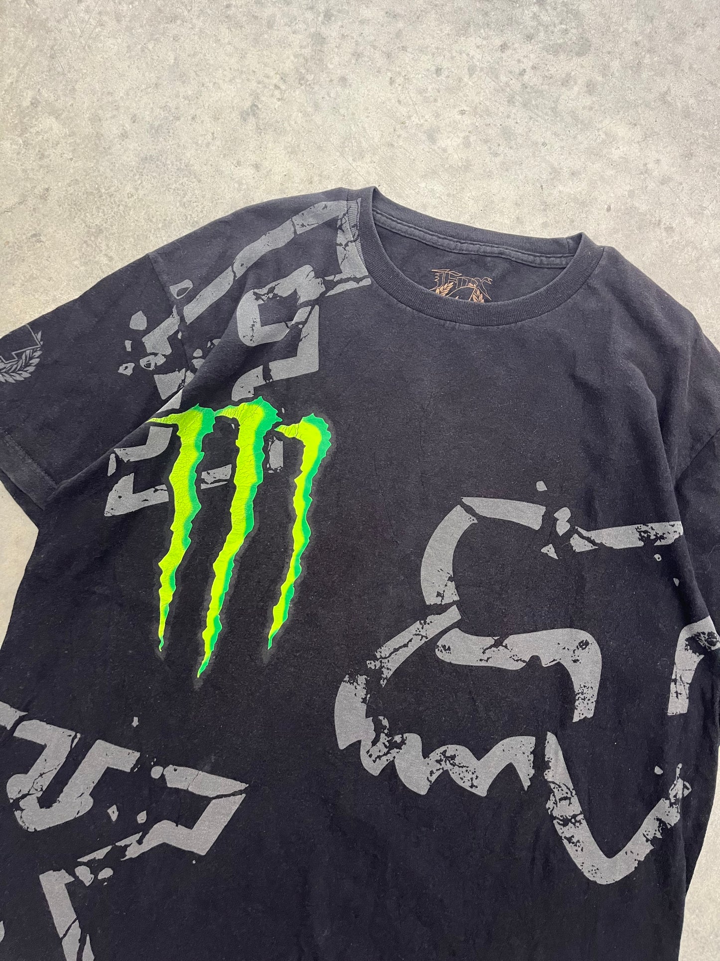 fox x monster racing tee - L