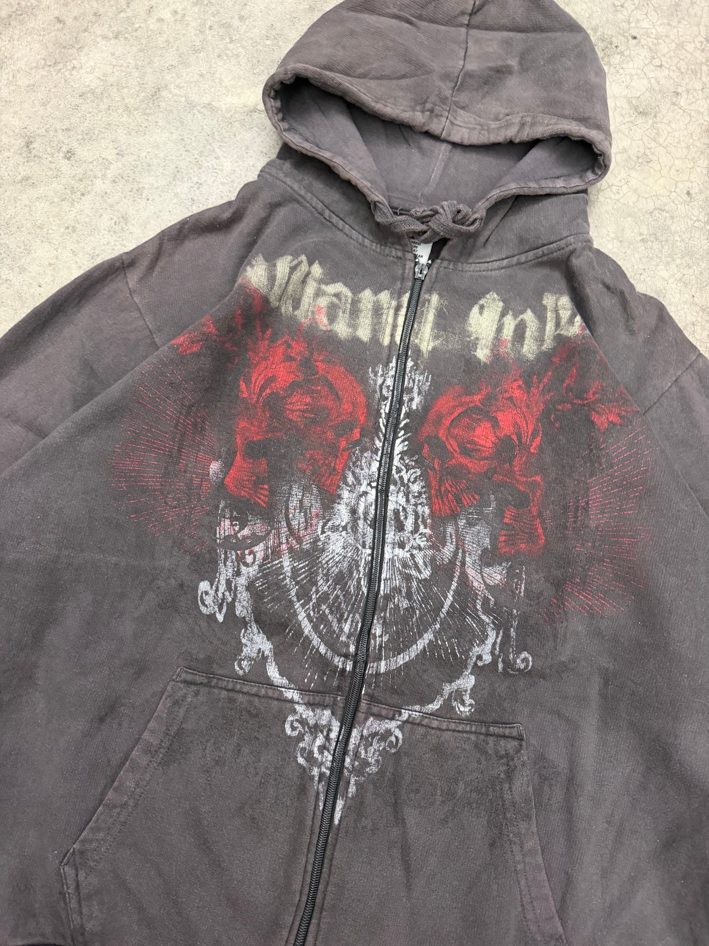 miami ink zip up hoodie - L