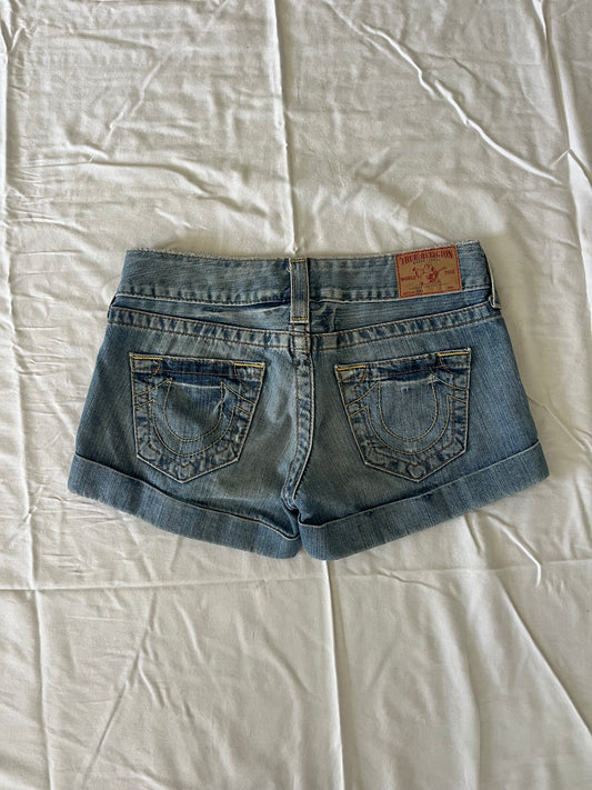 true religion denim shorts - 30