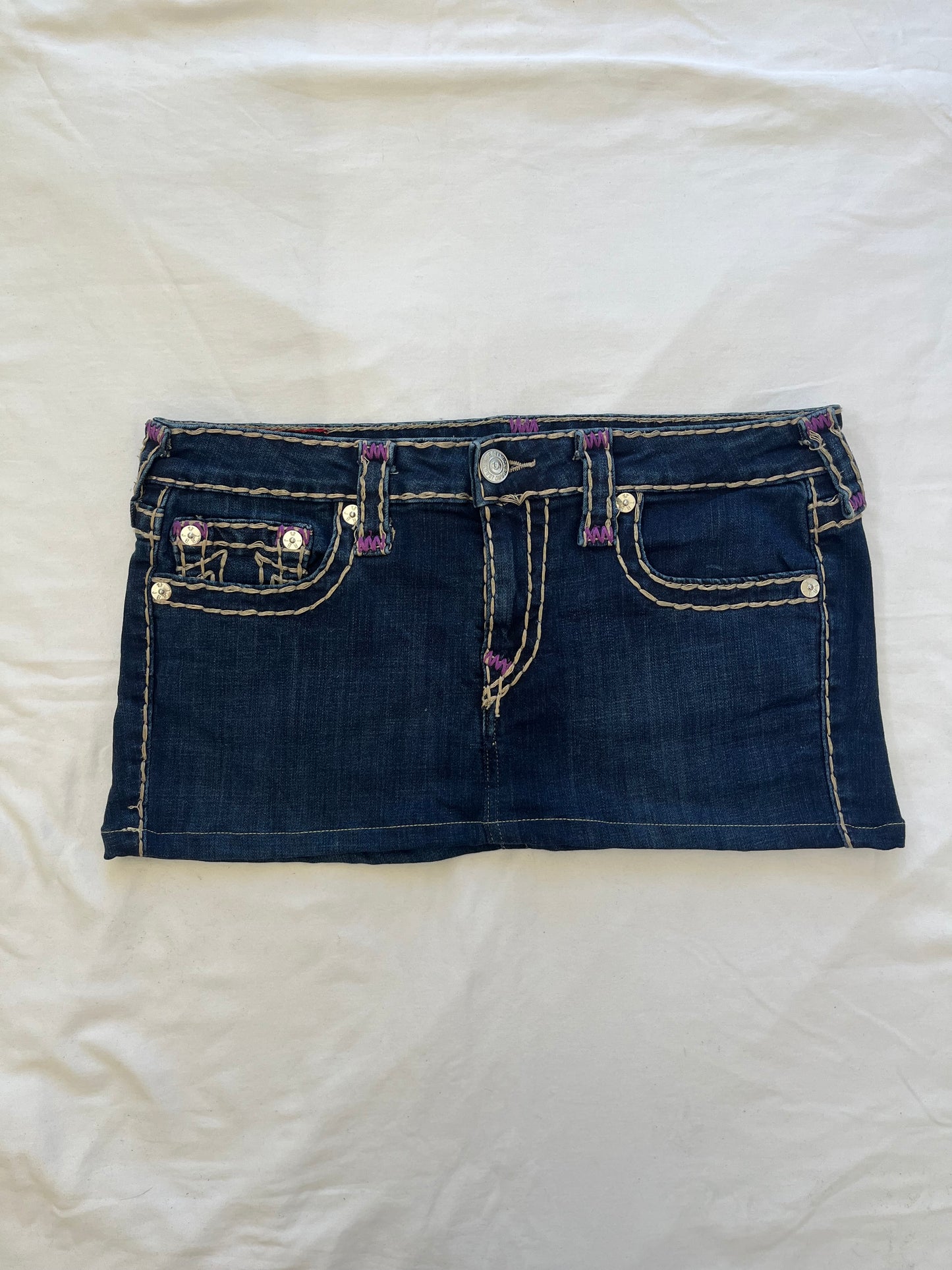 true religion denim mini skirt - 32