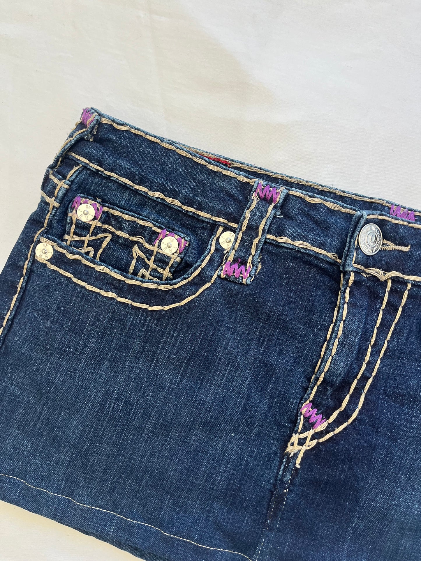 true religion denim mini skirt - 32