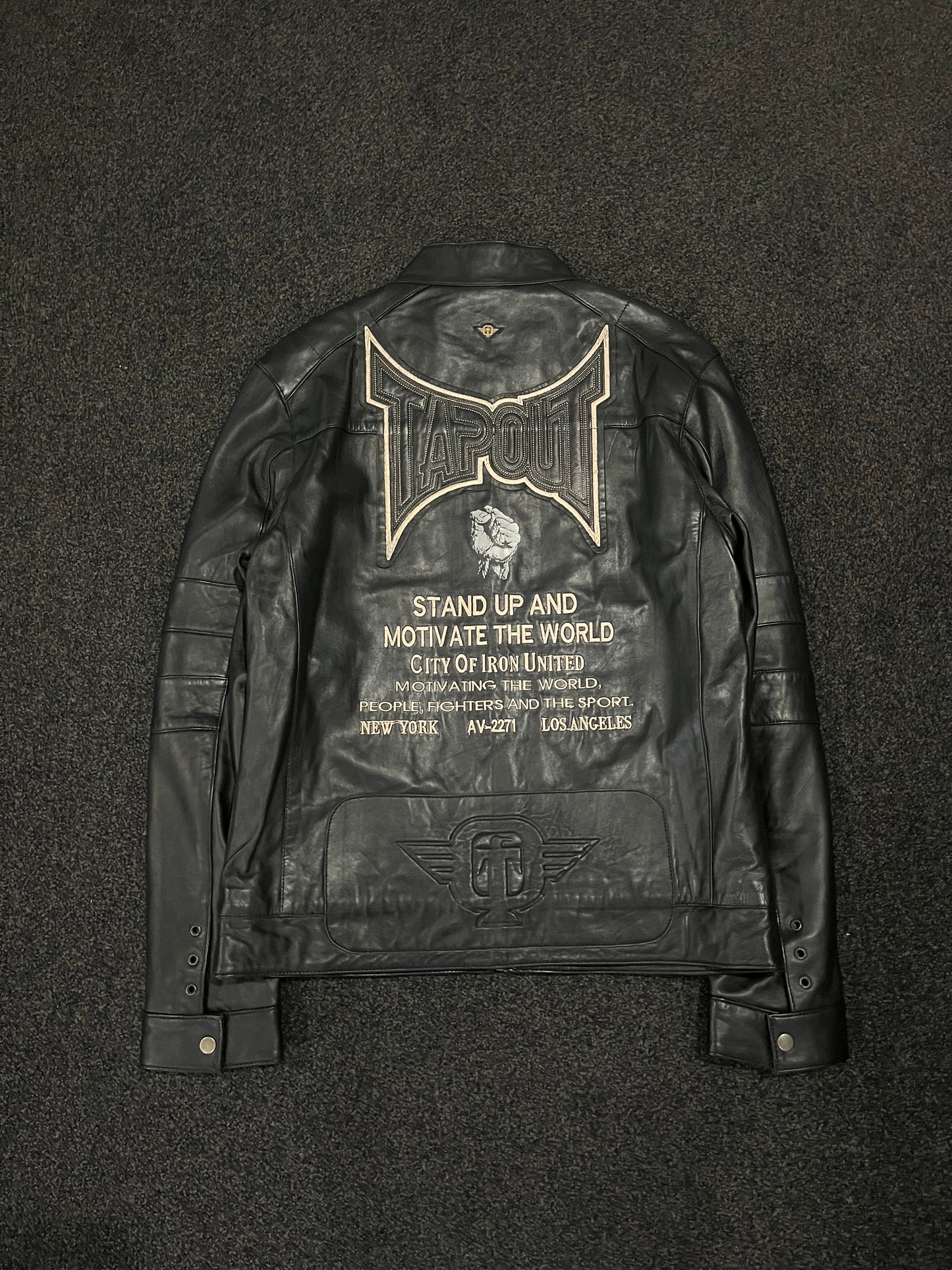 tapout leather jacket - L