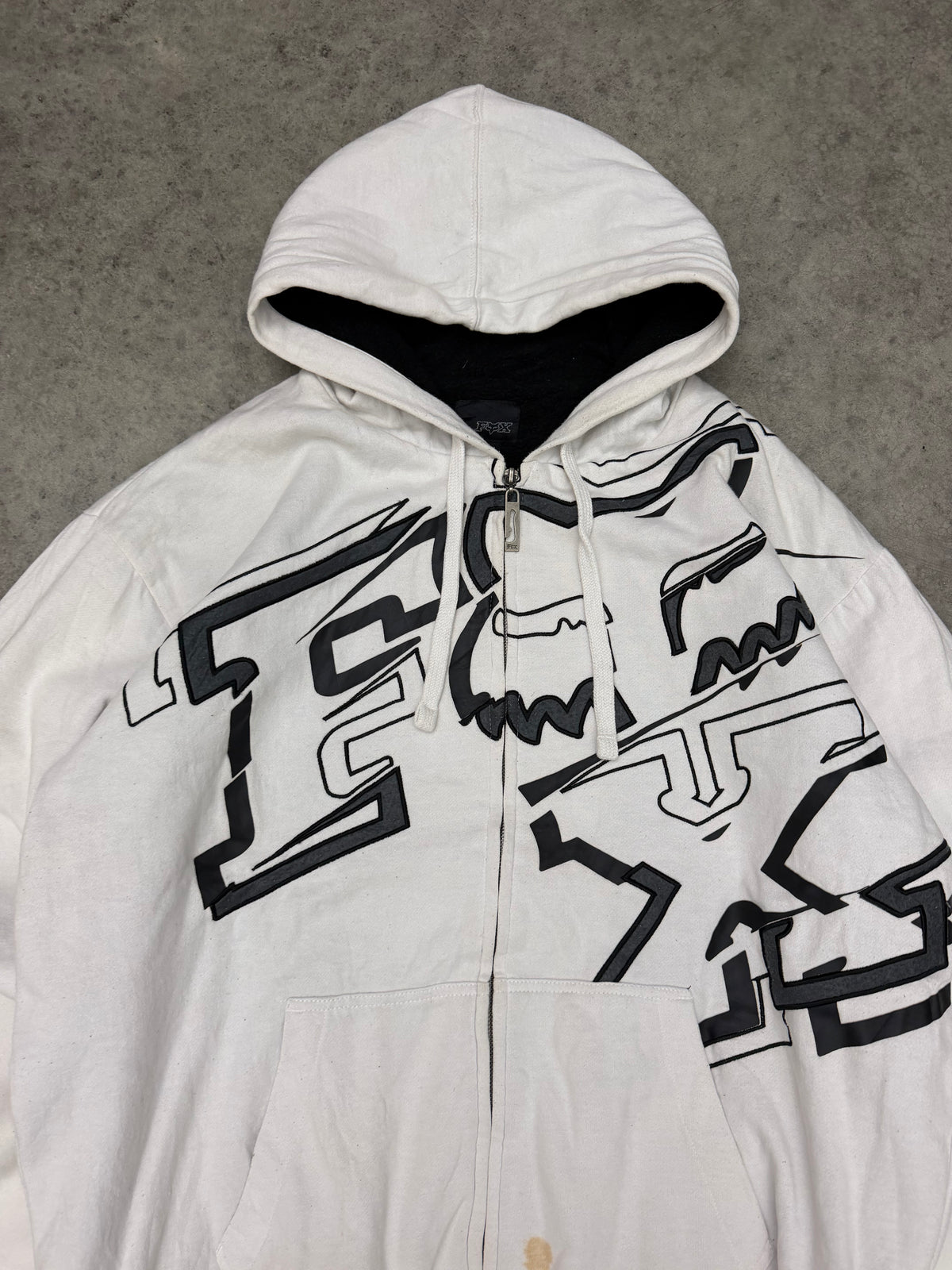 fox zip up hoodie - XL