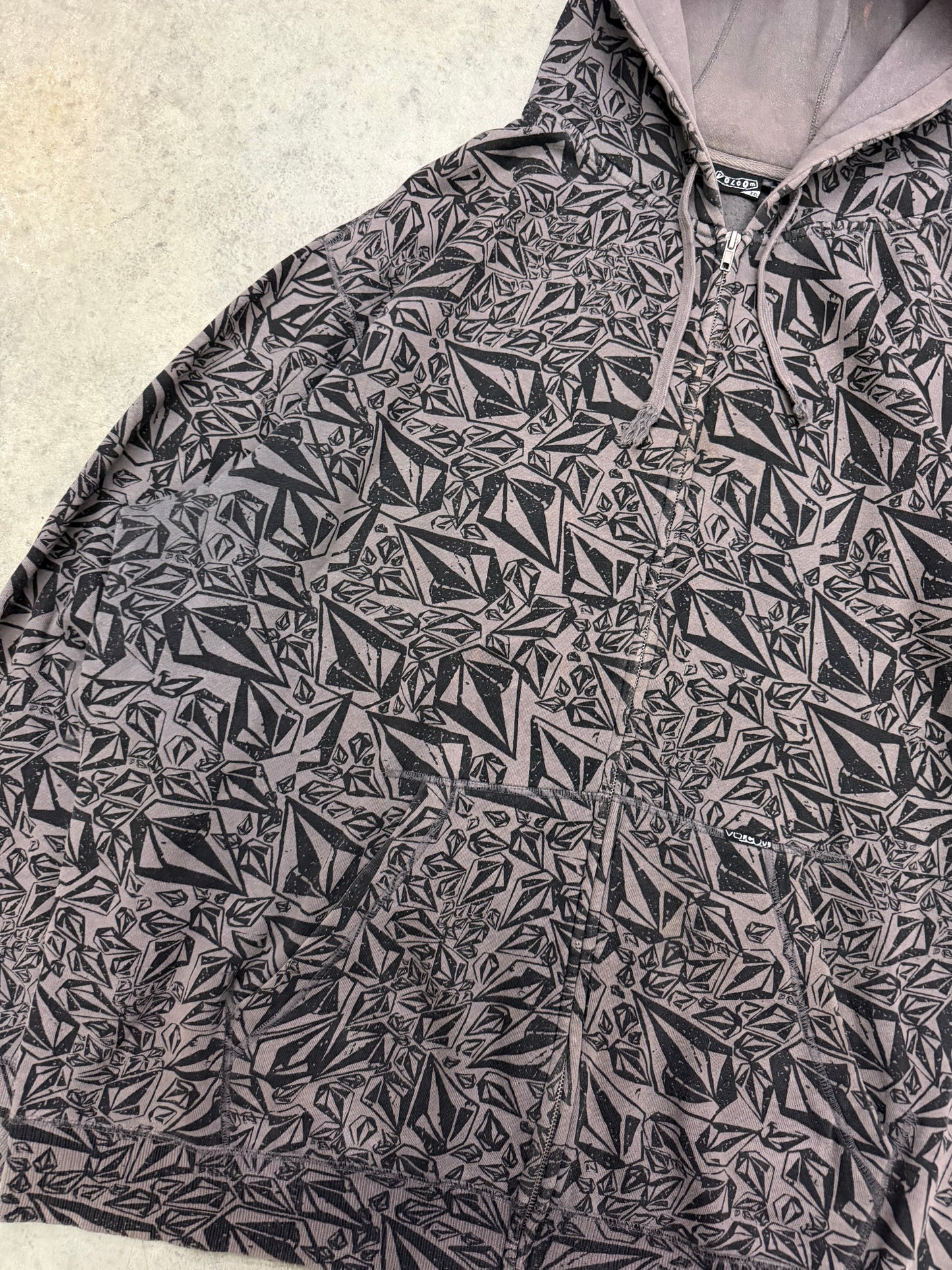 volcom AOP zip up hoodie - XXL
