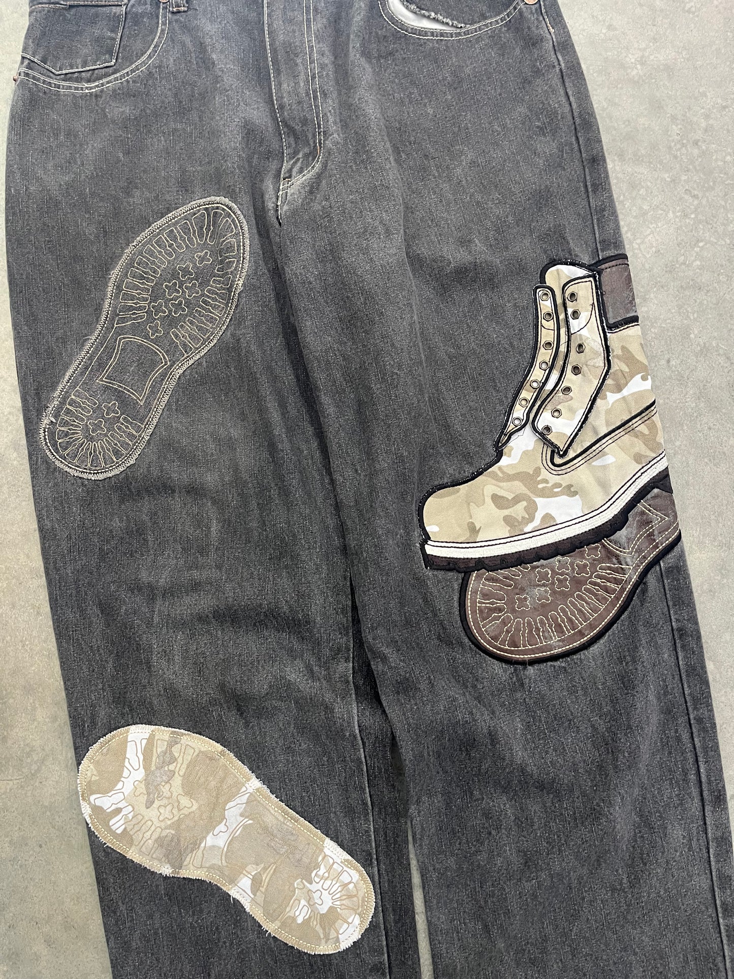 raw blue timberland jeans - 36