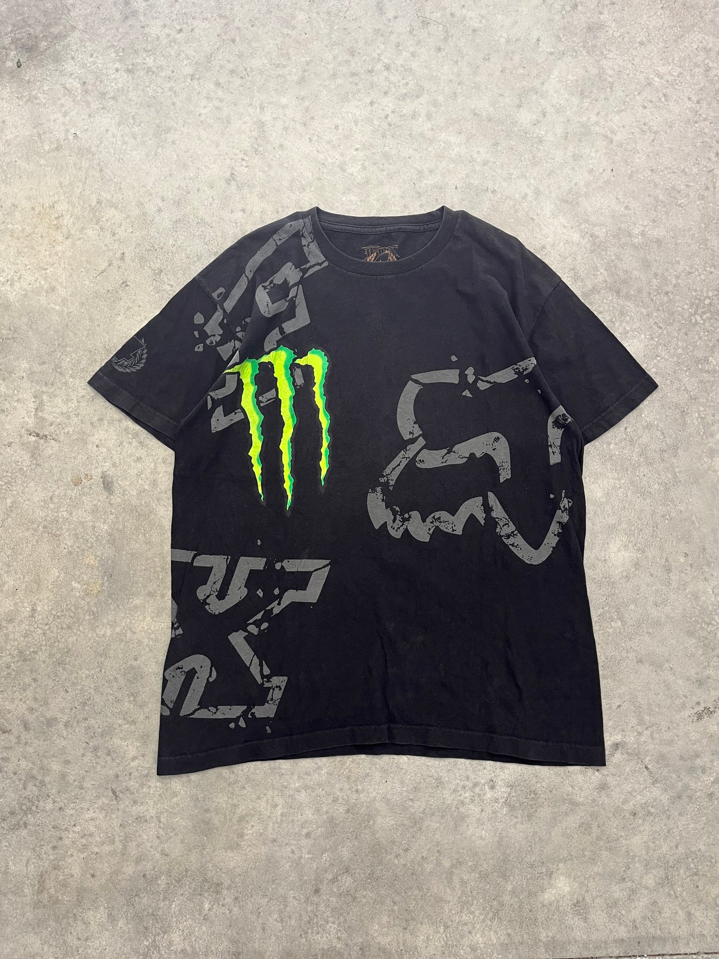fox x monster racing tee - L