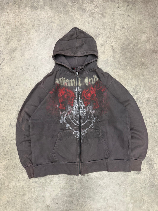 miami ink zip up hoodie - L