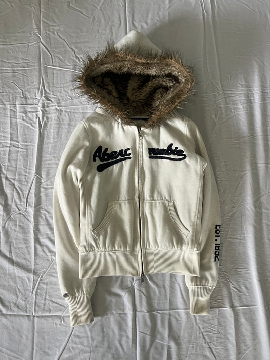 vintage abercrombie and fitch fur hoodie - M