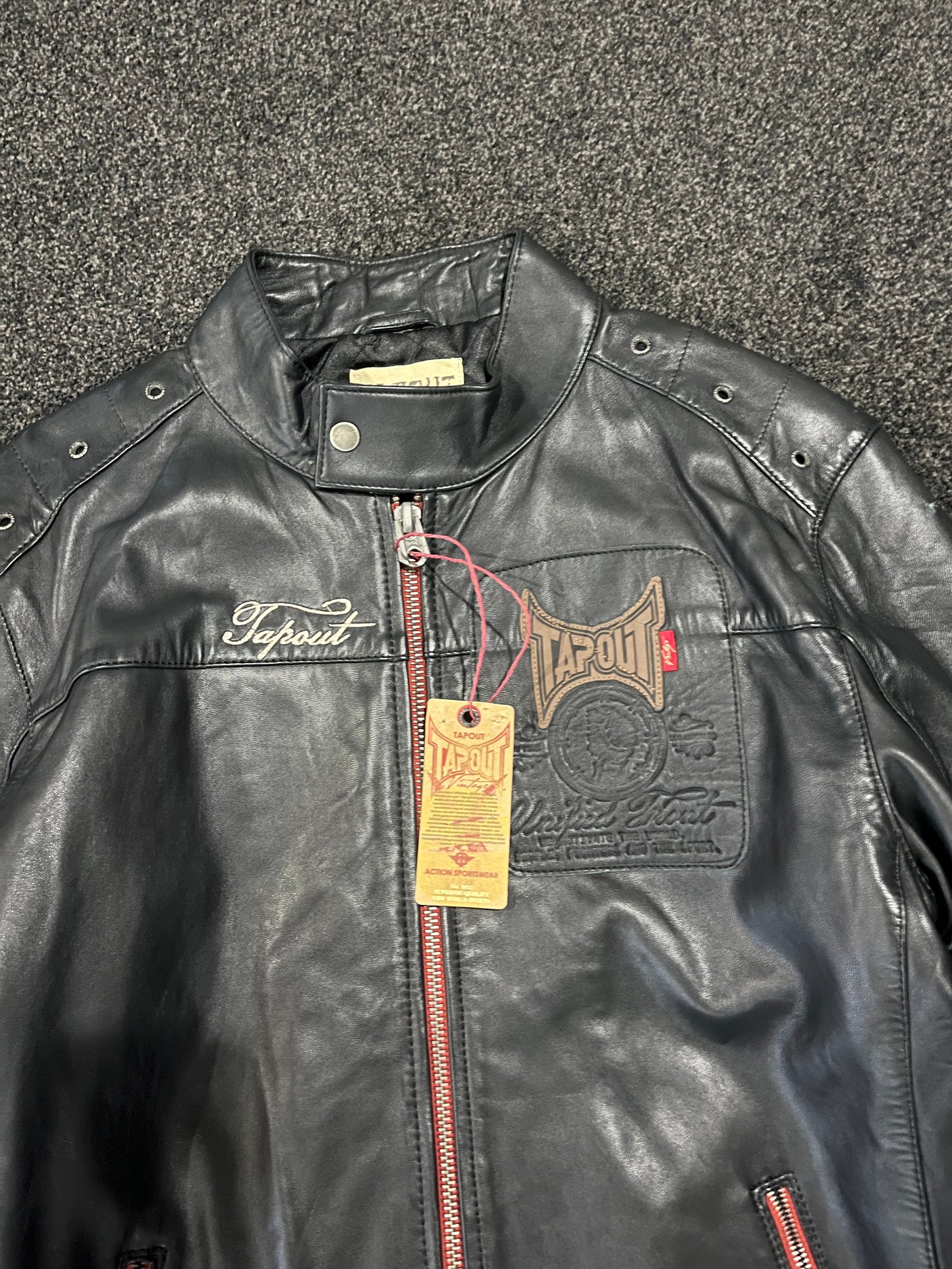 tapout leather jacket - L