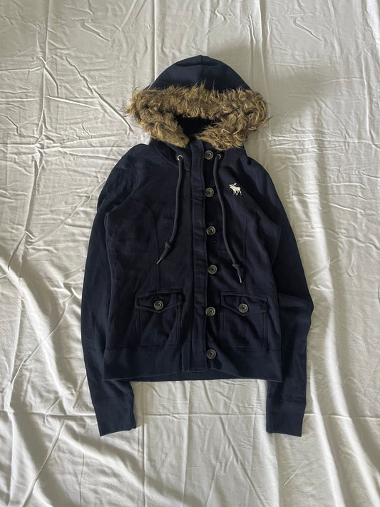 vintage abercrombie and fitch fur hoodie - M