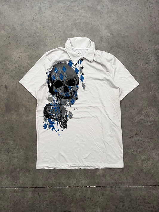 Y2K skull polo - XL